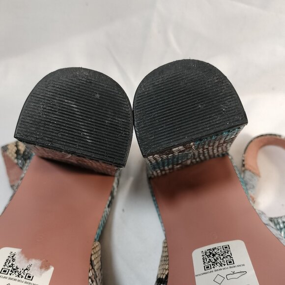 ASOS DESIGN Parson Slingback Block Heels Snake Print - Picture 8 of 8